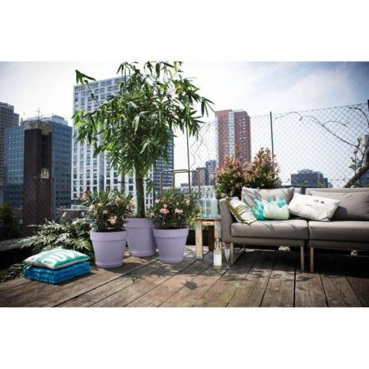 Vaso da giardino Elho Loft Urban viola auto-irrigazione Ø 28,5 cm 100% plastica riciclata