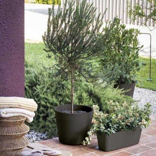 Vaso Rotondo Deroma Origin 11 L Antracite 29 x 24 cm