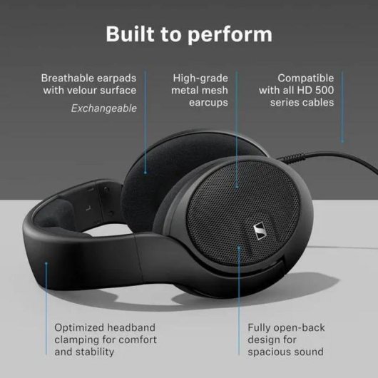Auriculares Sennheiser HD 560S con cable, abiertos, para música y gaming, negros