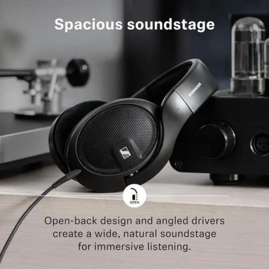 Auriculares Sennheiser HD 560S con cable, abiertos, para música y gaming, negros