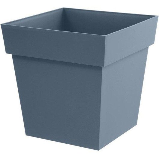 Vaso quadrato EDA Toscane 39x39x39 cm 38 L Bleu Jean polipropilene interno esterno