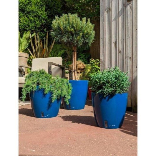 Blumentopf Riviera Eva New Polypropylen Blau Glänzend 46 cm