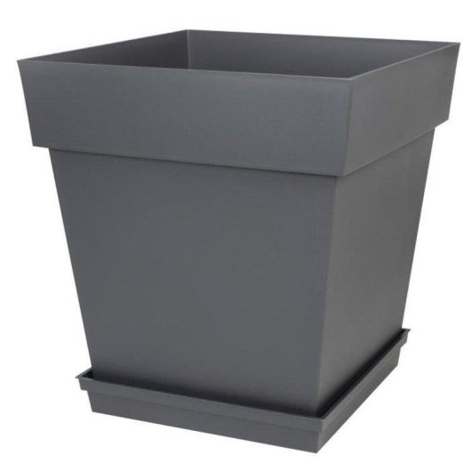 Vassoio Quadrato EDA Toscane 40x40x5.9cm Plastica Grigio Antracite Anti-UV