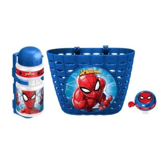 Pack Accessoires Vélo Disney Spider-Man: Panier, Gourde 350 ml et Sonnette