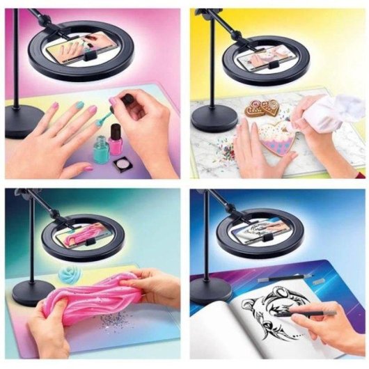 Kit Studio Video 2 in 1 Canal Toys LED Multicolore Treppiede 80 cm Schermo Verde XL