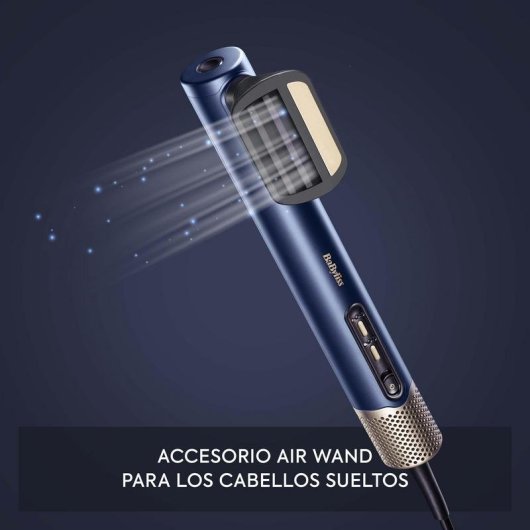 Spazzola Lisciante BaByliss Air Wand Ceramica Rotante Anti-Frizz Capelli Spessi Nero