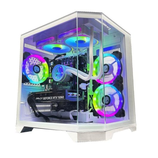 Desktop Nitropc Avançado AMD Ryzen 7 5800X 16GB 1TB M.2 RX 9060 XT Windows 11 Branco