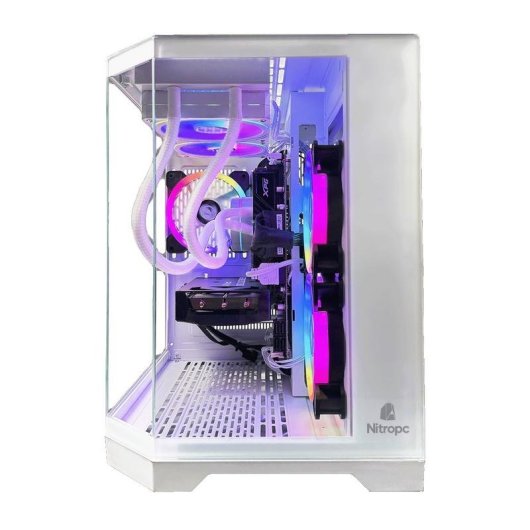 Desktop Nitropc Avançado AMD Ryzen 7 5800X 16GB 1TB M.2 RX 9060 XT Windows 11 Branco