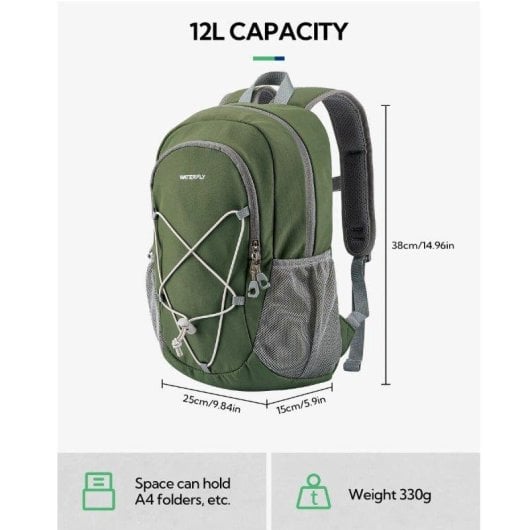 Mochila deportiva Waterfly FantasyStar 12L resistente al agua oliva