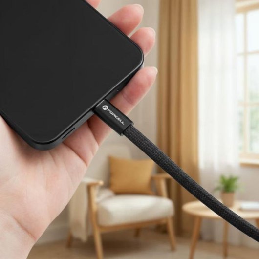 Câble USB-C à USB-C Forcell 240W 5A 1.2m Noir