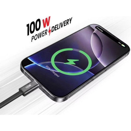 Câble USB-C à USB-C Forcell Cafule Flat 100W 1.2 m