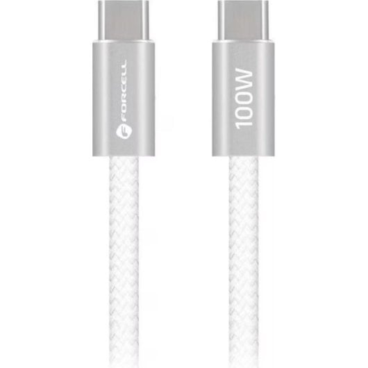 Câble USB-C Forcell 100W 1,2 m Charge Rapide Flexible Blanc