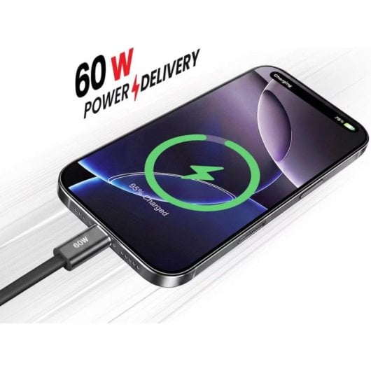 Câble USB-C à USB-C Forcell 60W 1,2 m Noir