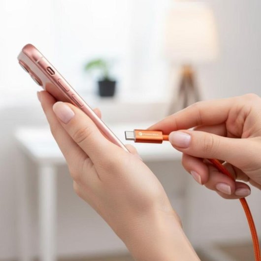Câble USB-C Forcell Cafule Flat 1,2 m 100 W orange charge rapide