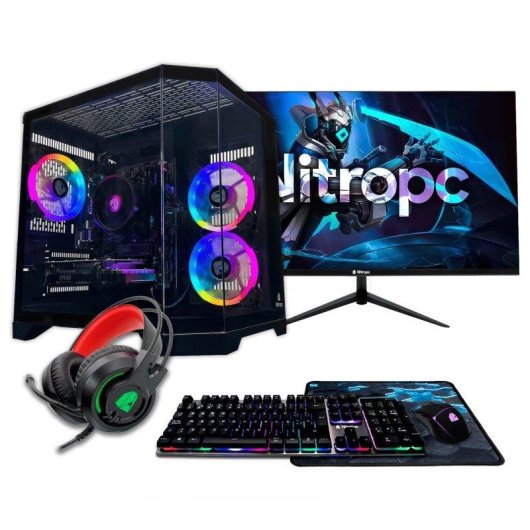 Desktop Nitropc Pack Avançado AMD Ryzen 7 5700X 16GB 1TB M.2 RTX 5060 Windows 11 24"