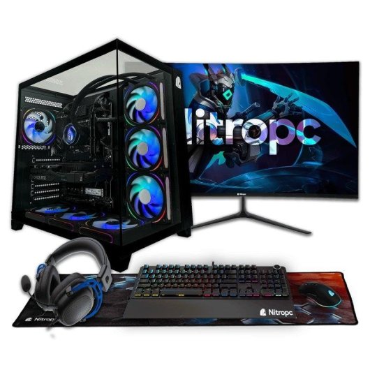 Desktop Nitropc Pack Extremo AMD Ryzen 7 7800X3D 32GB 2TB M.2 RTX 5070 Windows 11 27"