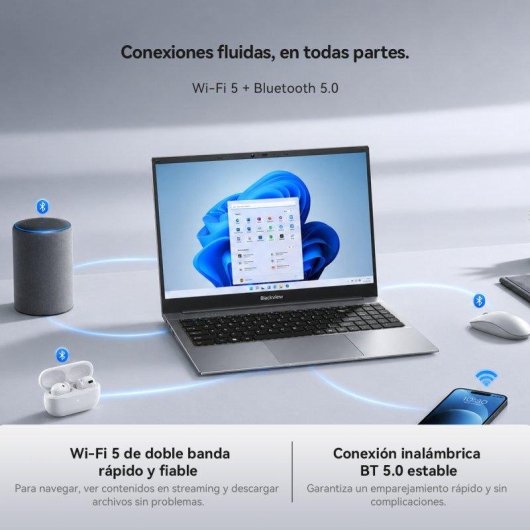 Portátil Blackview AceBook 5 15,6" Intel Pentium Silver N6000 8GB 256GB SSD Intel UHD Graphics Windows 11 Pro