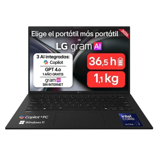 Portátil LG gram 14Z90U 14" Intel Core Ultra 7 32GB 512GB SSD Intel Graphics Windows 11