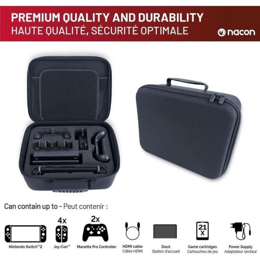 Capa Rígida NACON NA029123 Nintendo Switch 2 Compartimentos Organizados