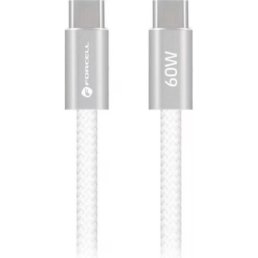 Cable USB-C à USB-C Forcell Cafule Color 60W 3A 1,2m Blanc