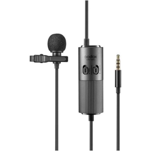 Microfone Godox LMS-60G omnidirecional com ganho ajustável e cabo longo