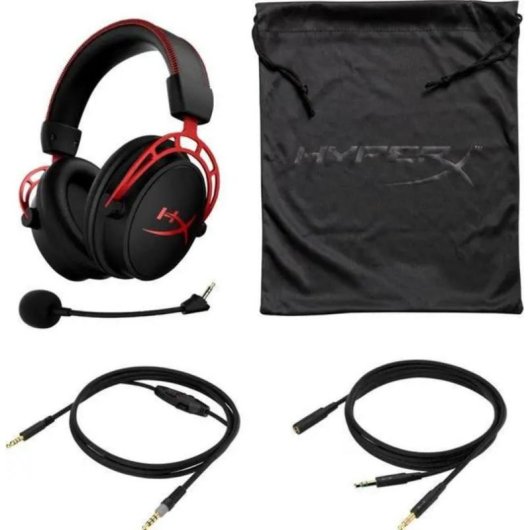 Casque HyperX Cloud Alpha avec câble, son clair, micro amovible, aluminium rouge