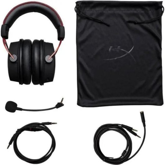 Casque HyperX Cloud Alpha avec câble, son clair, micro amovible, aluminium rouge