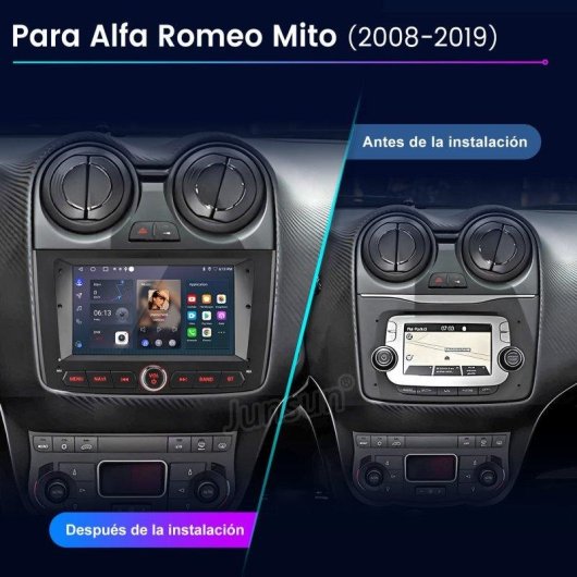 Autoradio Junsun 7" Carplay Android Auto GPS Bluetooth WiFi DAB+ Alfa Romeo Mito