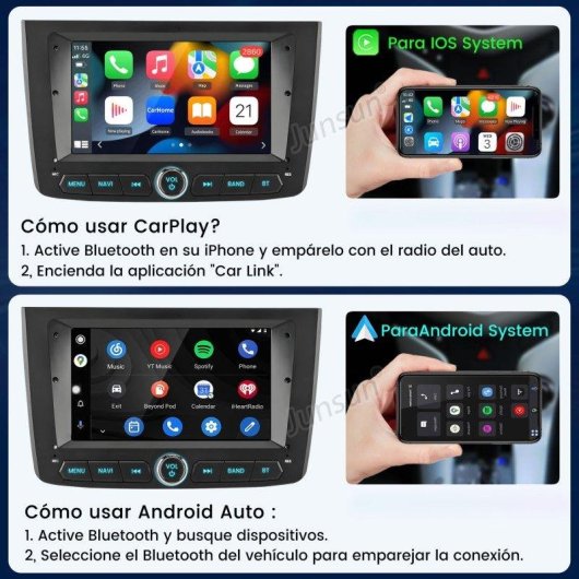 Autoradio Junsun 7" Carplay Android Auto GPS Bluetooth WiFi DAB+ Alfa Romeo Mito