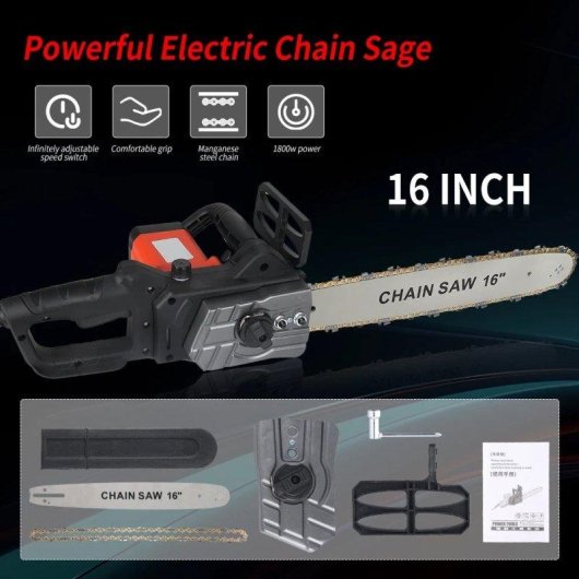 Kettensäge Autrucker 1800W 16" Kette 800m/min