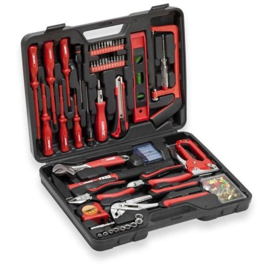 Meister Werkzeugset 60 Teile Hartkoffer Organizer, Verchromtes Werkzeug Magnetischer Schraubendreher Ratschenkasten