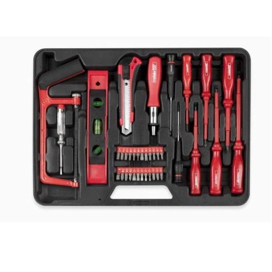 Meister Werkzeugset 60 Teile Hartkoffer Organizer, Verchromtes Werkzeug Magnetischer Schraubendreher Ratschenkasten