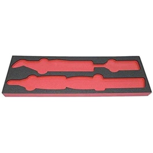 Schaumstoff-Einlage Facom PM.MODCPE1 für 4 Zangen - 3 CPE + 1 Schraubstockzange, Modul MODM.CPE1, zweifarbiges schwarzes Schaumstoff mit 4 flexiblen Fächern