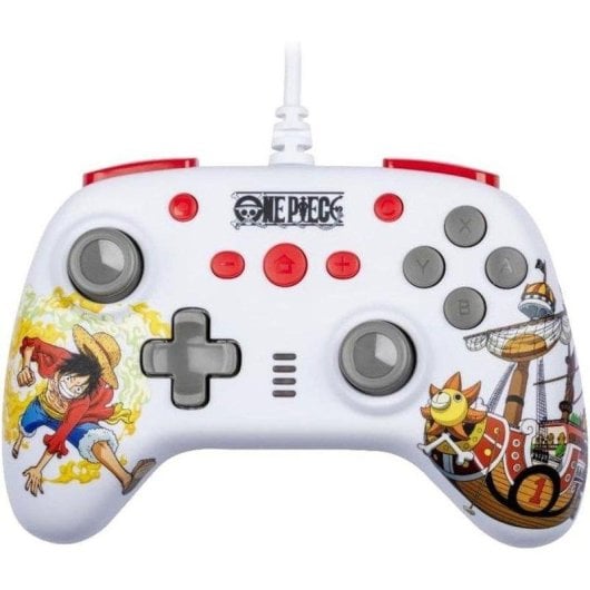 Manette filaire Konix One Piece pour Nintendo Switch et PC - Blanche