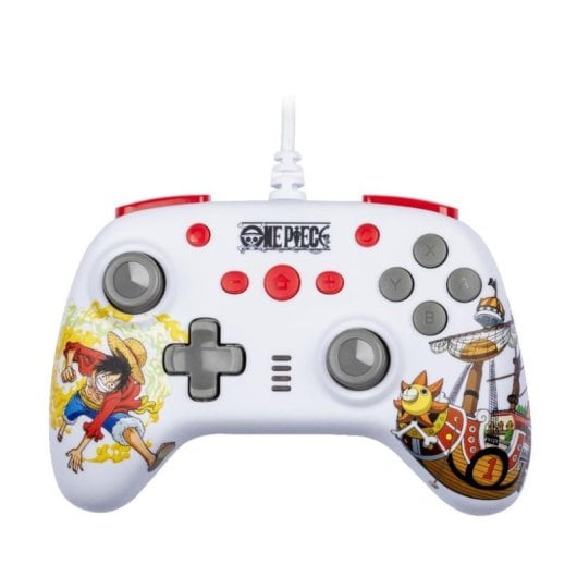 Manette filaire Konix One Piece pour Nintendo Switch et PC - Blanche