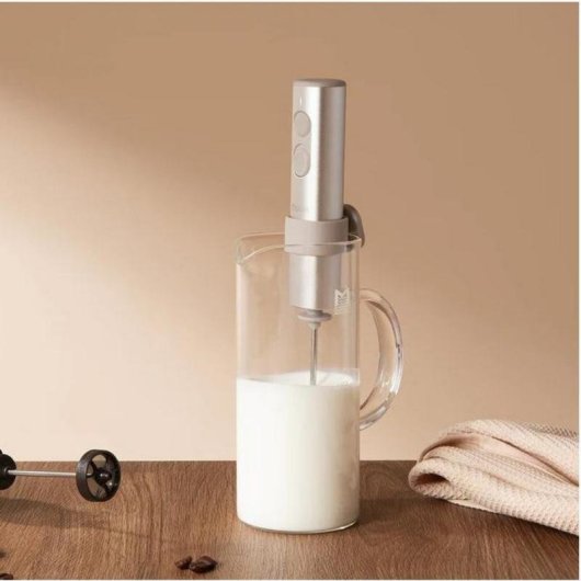 Espumador à lait portable OutIn LattoGo USB-C Argent