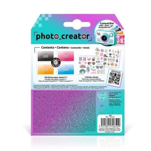 Pack Recharge Photo Creator Instant Camera 2.0 100 Feuilles + 2 Stickers
