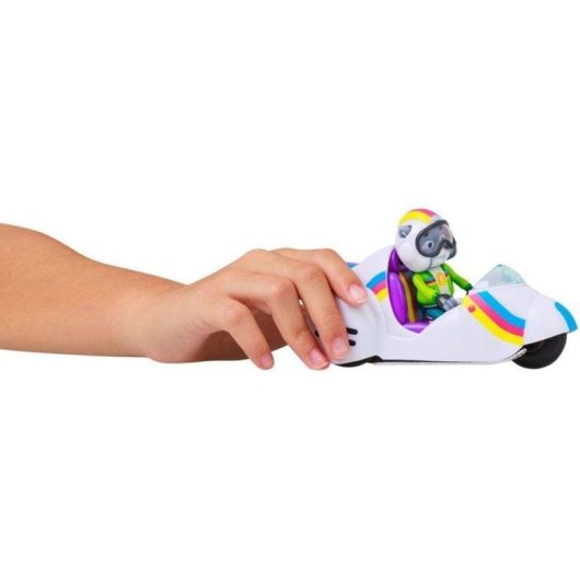 Set di Gioco Bandai Enquêtes Sauvages Moto Off-road e Figura Sam Snow