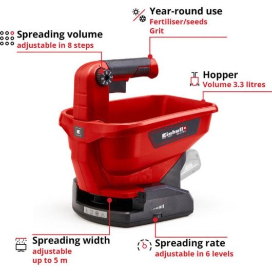 Distributore di ghiaia Einhell GE-US 18 3,3L senza fili 18V