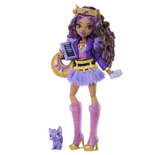 Monster High Clawdeen Wolf Fashion Puppe mit Haustier und 7 Zubehör
