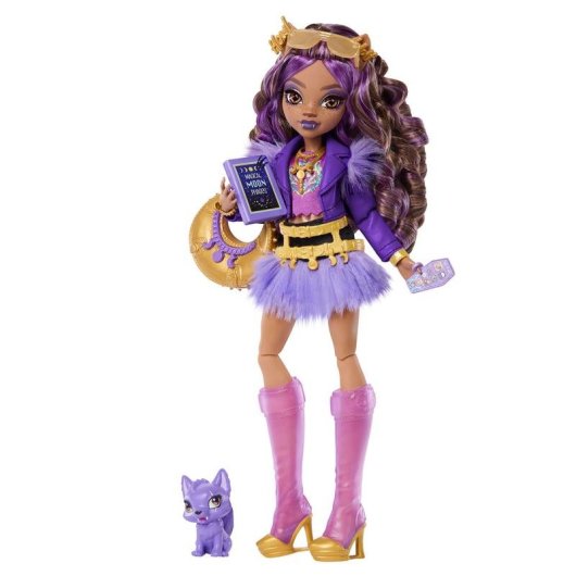 Monster High Clawdeen Wolf Fashion Puppe mit Haustier und 7 Zubehör