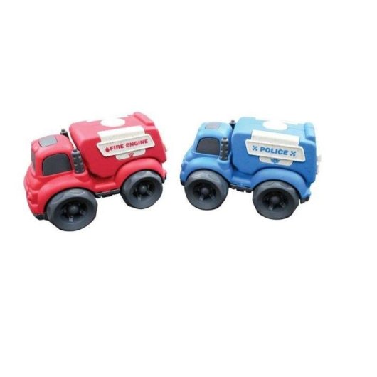 Lexibook 2er-Mini-Fahrzeug-Set Polizeiwagen und Feuerwehrauto