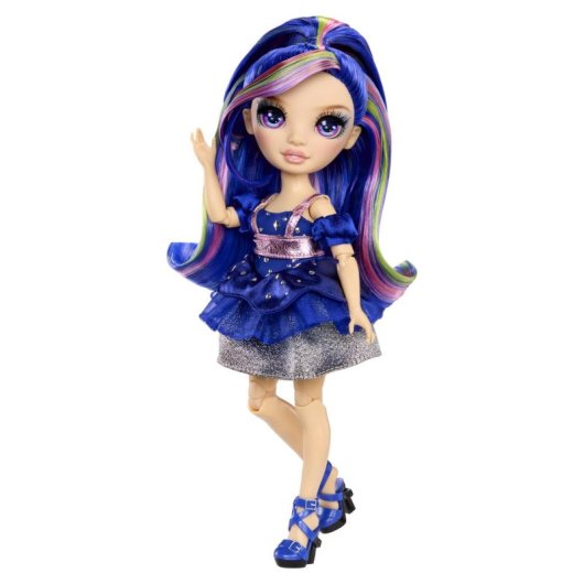 Bambola di Moda Rainbow High Be Dazzling Genevieve 27 cm Blu con Gemme, Capelli Personalizzabili e Vestito Removibile