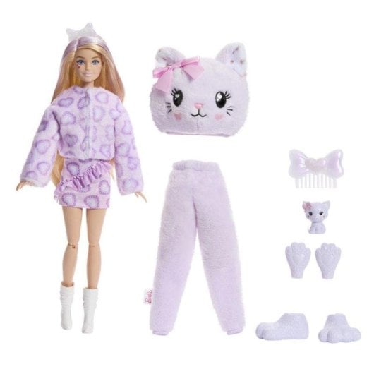 Barbie Cutie Reveal Puppe Lila Katze 10 Überraschungen
