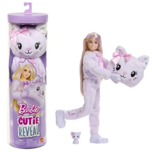 Barbie Cutie Reveal Puppe Lila Katze 10 Überraschungen