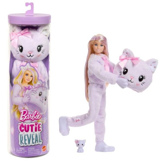 Barbie Cutie Reveal Puppe Lila Katze 10 Überraschungen