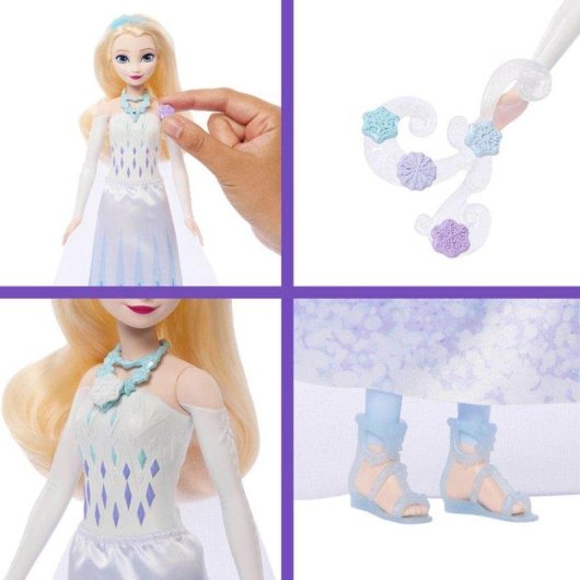 Bambola Mattel Disney Frozen Elsa Jewel Reveal con Scettro e 10 Accessori Sorpresa