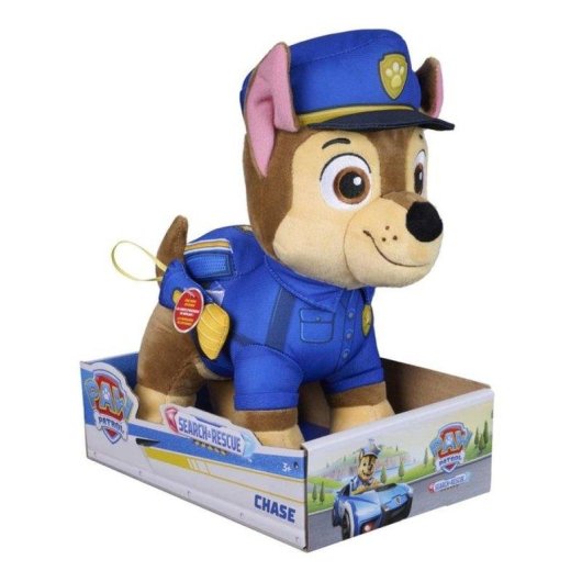 Peluche Patrulla Canina Chase 25 cm con Mochila y Linterna