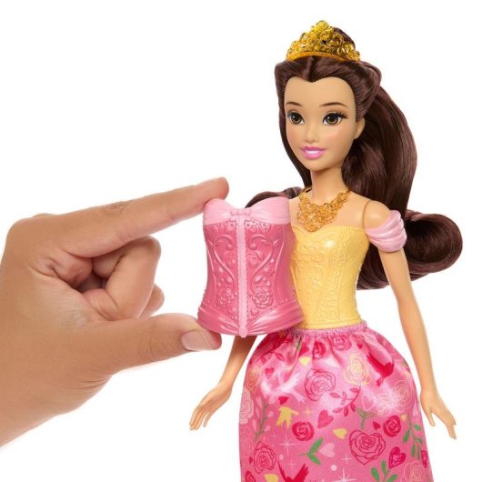 Muñeca Mattel Disney Princess Bella 2 en 1 295 mm con 9 accesorios