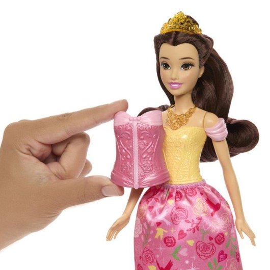 Muñeca Mattel Disney Princess Bella 2 en 1 295 mm con 9 accesorios